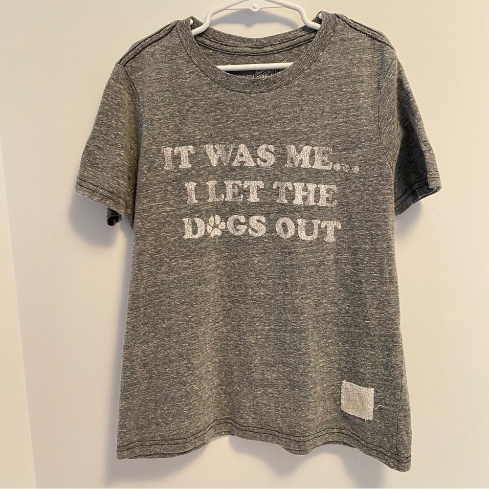 Original Retro Brand Boys I Let The Dogs Out Short Sleeve T-Shirt Youth Medium
